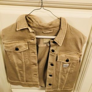 Calvin Klein Beige Denim Vest Medium